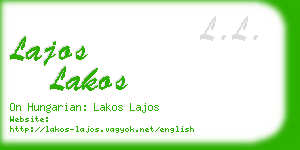 lajos lakos business card